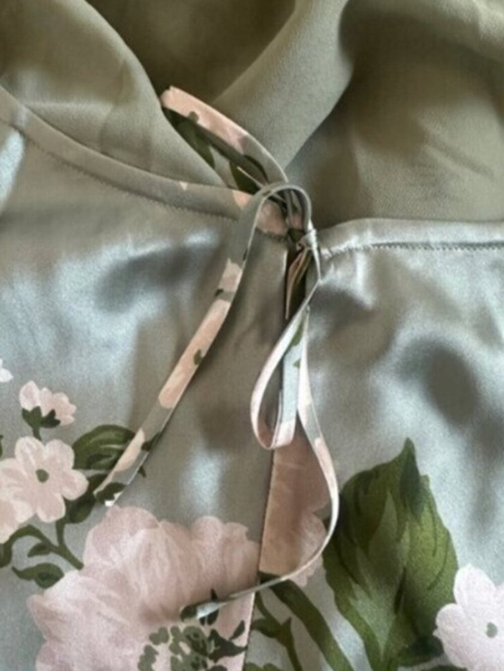 NEW Reformation Anaiis Long Silk Dress Tarragon Green Floral | size 0 - Picture 12 of 16